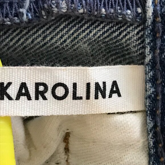 Grlfrnd Karolina Skinny Jeans Women 23 Blue Mid Rise Button Fly Raw Hem Stretch - Picture 5 of 15